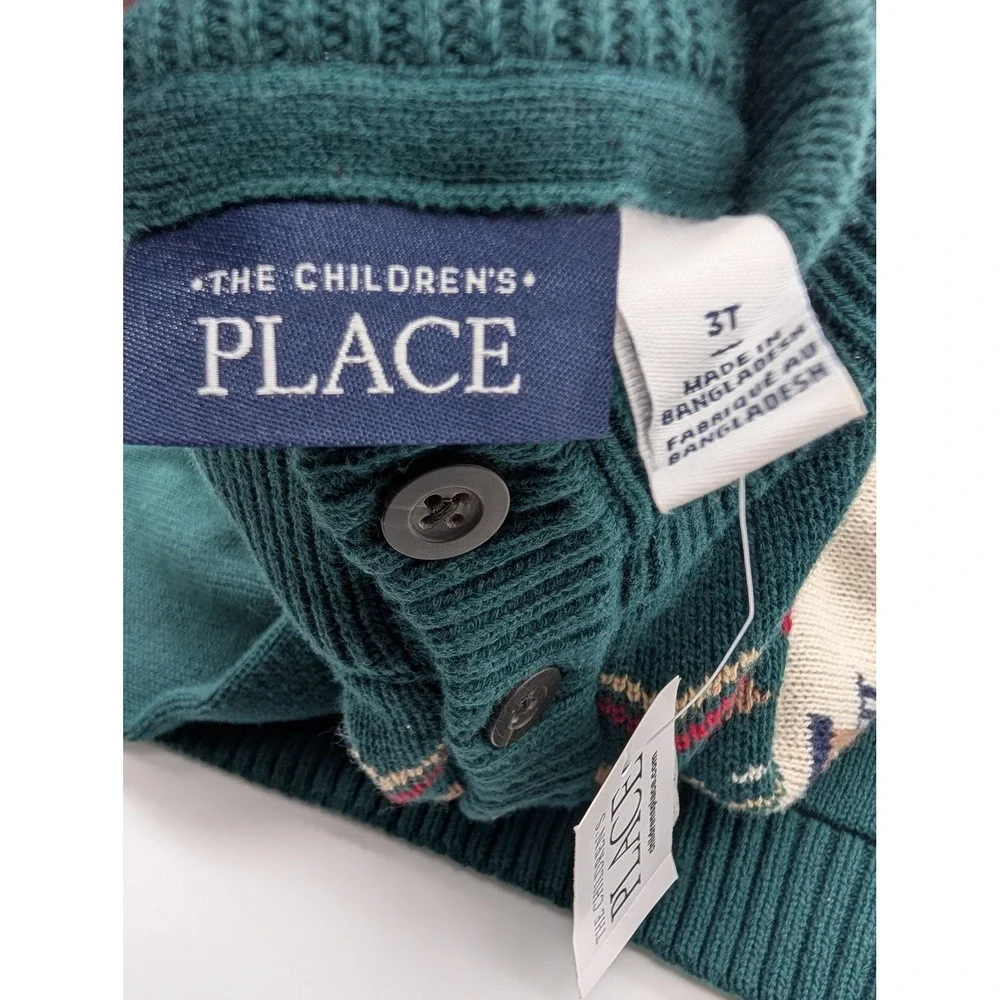 The Children's Place Toddler Boy Navy Blue Knit Train Sweater Size 3T NWT New
